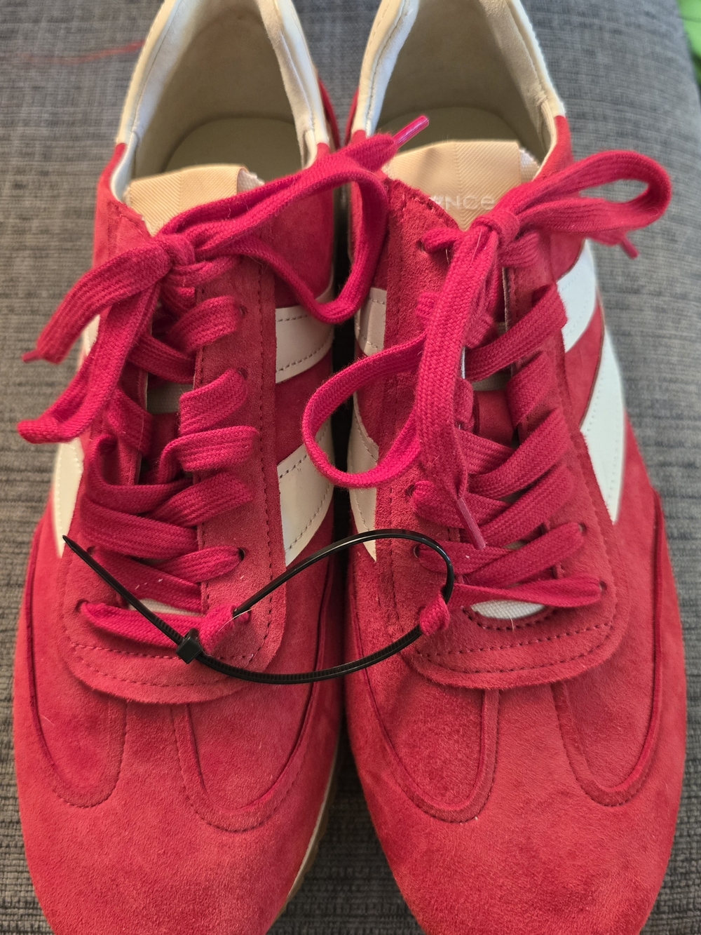 Vince Wmns. Oasis Runner Sneaker Red Suede & Leather Colorway! NEW!!
